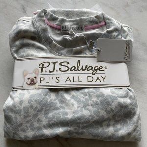 (New) PJ Salvage Leopard Lounge Set - Ivory - Size XS